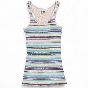 Y2K striped cotton tank